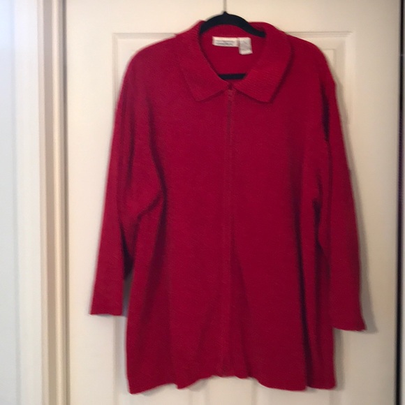 All American Comfort Jackets Coats Red Sweater Zip Up Jacket